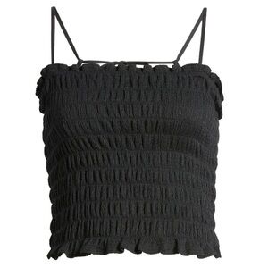 Treasure & Bond Black Smocked Spaghetti Strap Camisole Tank Top Shirt - Med, NWT
